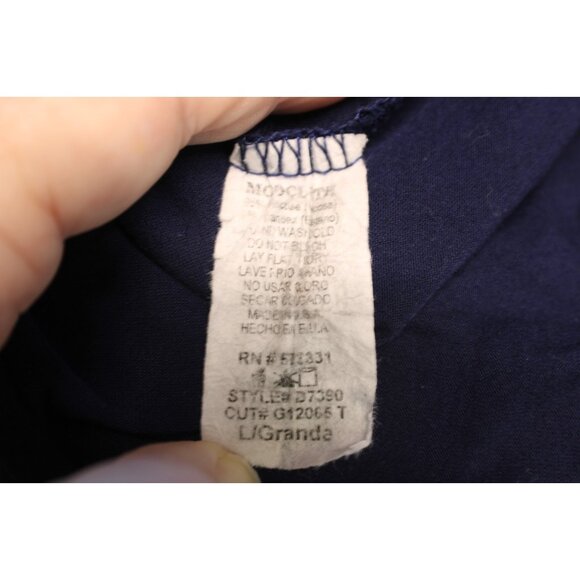 Gilli Crochet Top Maxi Dress Sz Large Navy Blue Sleeveless V-Neck Elastic Waist - Picture 5 of 10